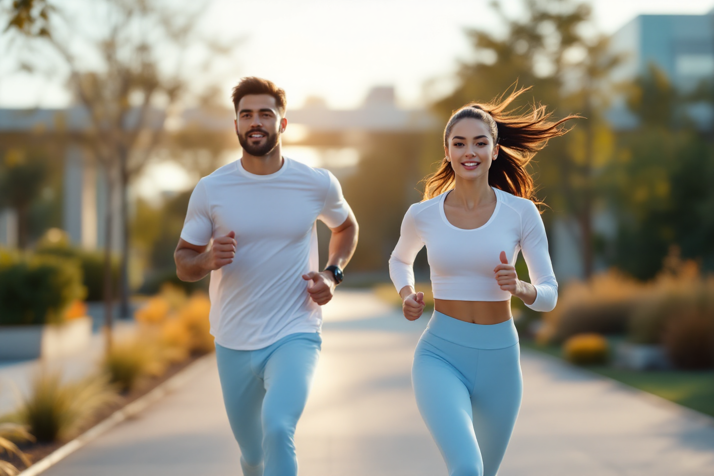 A couple enjoying an active, healthy lifestyle