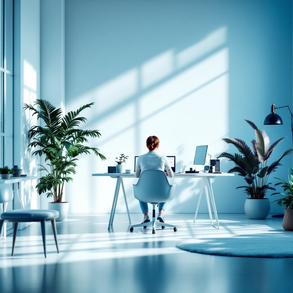 Reflective woman sitting beside a window